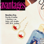 Joobee : boucles d'oreilles pendantes émail corail Madison de Aurélie Joliff vu dans la presse