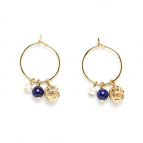 Joobee : Boucles d'oreilles mini créoles lapis lazuli Donna de Jour de Mistral