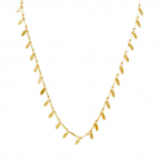 Joobee : collier pampilles dorées Elsa de 4 Crosses porté