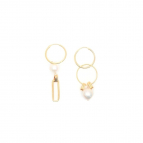 Boucles d'oreilles créoles asymétriques Kobe