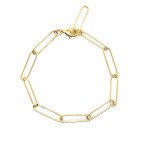 Joobee : bracelet maille rectangle Hugo de 4 Crosses porté