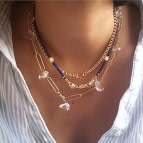 Joobee : collier cristal de roche Lili de Mai porté