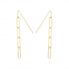 Joobee : Boucles d'oreilles pendantes maille rectangle Hugo de 4 Crosses