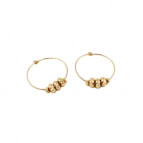 Joobee : Boucles d'oreilles créoles perles dorées Aby de Stella Mai