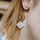 Joobee : Boucles d'oreilles pendantes acétate Surya de Un de Ces Quatre portées