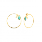 Joobee : Boucles d'oreilles créoles amazonite feuille Alice de Aurélie Joliff