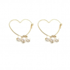 Joobee : Boucles d'oreilles mini créoles cœur de perles de Gisel b.