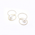 Joobee : Boucles d'oreilles créoles doubles perle Lisbonne par Gisel b.