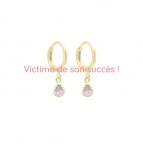 Joobee : boucles d'oreilles mini créoles améthyste de By Johanne