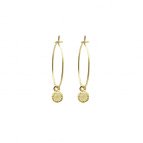 Joobee : boucles d'oreilles mini créoles pierre de lune Amalfi de By Johanne