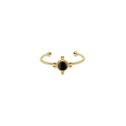 Joobee : bague cabochon en verre Gabie noire de Constance L