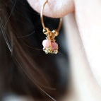 Joobee : boucles d'oreilles mini créoles rhodochrosite Fès de Petite Madame