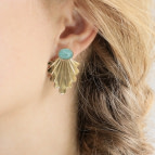 Joobee : Boucles d'oreilles amazonite Telline de Aurélie Joliff portées