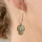 Joobee : Boucles d'oreilles créoles pendentif amazonite Honolulu de Aurélie Joliff