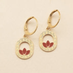 Joobee : boucles d'oreilles pendantes émail corail Madison de Aurélie Joliff