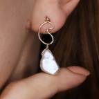 Boucles d'oreilles perle baroque Murano