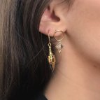 Joobee : boucles d'oreilles pendantes bijoux 4 Crosses portées