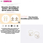 Joobee : Boucles d'oreilles créoles doubles perle Lisbonne par Gisel b. dans Cosmopolitan