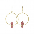 Joobee : Boucles d'oreilles créoles rhodonite Lili de Aurélie Joliff