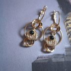 Joobee : Boucles d'oreilles pendantes onyx Madame de Petite Madame