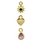 Joobee : Boucles d'oreilles mini créoles mini créoles onyx noir Monaco Soleil de By Johanne