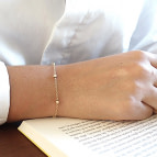 Joobee : bracelet perles dorées Alex de Sissi 100Fils porté