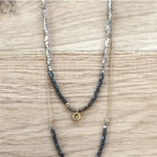 Joobee : collier pyrite et pendentif or Paddy de By Fleur de Jade