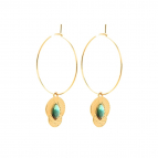 Joobee : Boucles d'oreilles créoles pendentif amazonite Honolulu de Aurélie Joliff