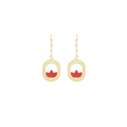 Joobee : boucles d'oreilles pendantes émail corail Madison de Aurélie Joliff