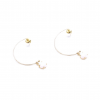 Joobee : Boucles d'oreilles créoles demi lunes Opale par Gisel b.