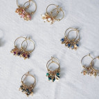 Joobee : boucles d'oreilles mini créoles rhodochrosite Fès de Petite Madame