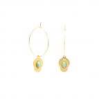 Joobee : Boucles d'oreilles créoles pendentif amazonite Honolulu de Aurélie Joliff