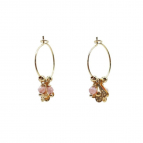 Joobee : boucles d'oreilles mini créoles rhodochrosite Fès de Petite Madame