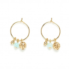 Joobee : Boucles d'oreilles mini créoles amazonite Donna