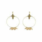 Joobee : Boucles d'oreilles créoles dorées Vanille de Constance L