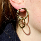 Joobee : Boucles d'oreilles créoles doubles or martelé Nora de Elis Paris