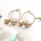 Joobee : Boucles d'oreilles mini créoles amazonite Donna