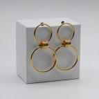 Joobee : Boucles d'oreilles créoles doubles or Olympe de 4 Crosses