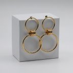 Joobee : Boucles d'oreilles créoles doubles or Olympe de 4 Crosses