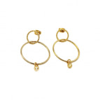 Joobee : boucles d'oreilles créoles doubles perle or Aella de Stella Mai