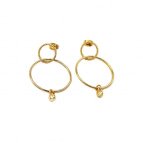 Joobee : boucles d'oreilles créoles doubles perle or Aella de Stella Mai