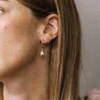 Joobee : boucles d'oreilles puces Epée de Léone portées