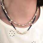 Joobee : collier gros maillons tubes Masha de Mai porté