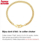 Joobee : collier choker maille gourmette Patti de Helles vu dans la presse