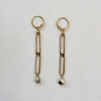 Joobee : Boucles d'oreilles pendantes Gaby pyrite de Maison Clairon
