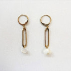 Joobee : Boucles d'oreilles pendantes nacre Gaby nacre de Maison Clairon