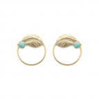 Joobee : Boucles d'oreilles créoles amazonite Leaf de Aurélie Joliff