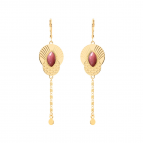 Joobee : Boucles d'oreilles pendantes rhodonite Honolulu de Aurélie Joliff