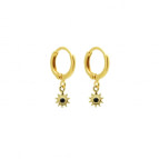 Joobee : Boucles d'oreilles mini créoles mini créoles onyx noir Monaco Soleil de By Johanne