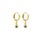 Joobee : Boucles d'oreilles mini créoles mini créoles onyx noir Monaco Soleil de By Johanne